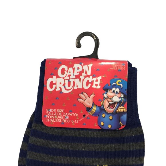 Cap'n Crunch Men's Crew Socks Size 6-12 Faces Royal Blue - Picture 2 of 4